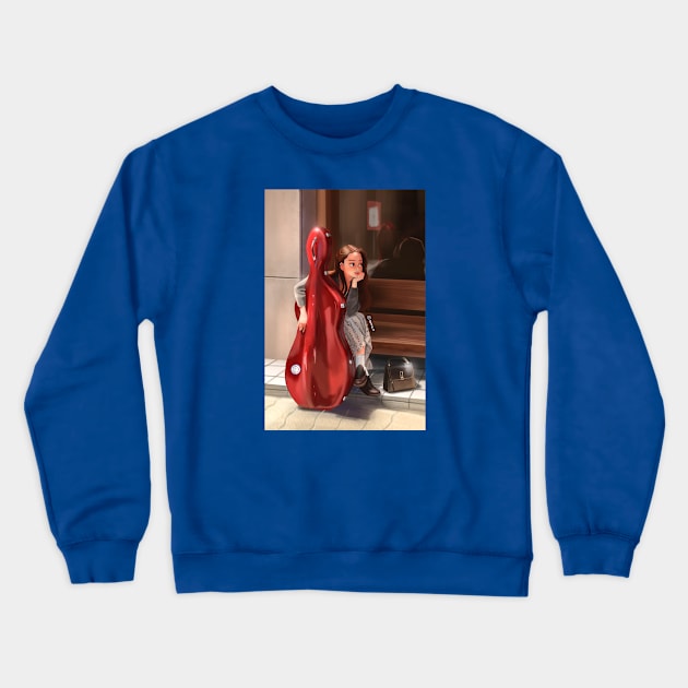 Girl with a cello Crewneck Sweatshirt by Gyong_D